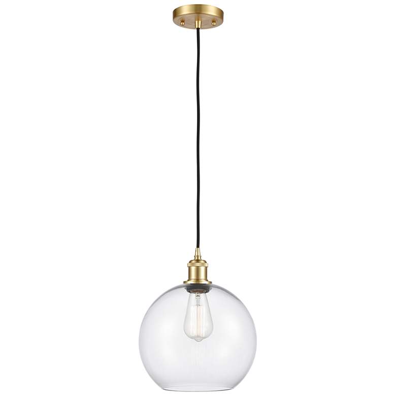 Image 1 Ballston Athens 10" LED Mini Pendant - Satin Gold - Clear Shade