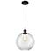 Ballston Athens 10" Matte Black Cord Hung Mini Pendant w/ Clear Shade