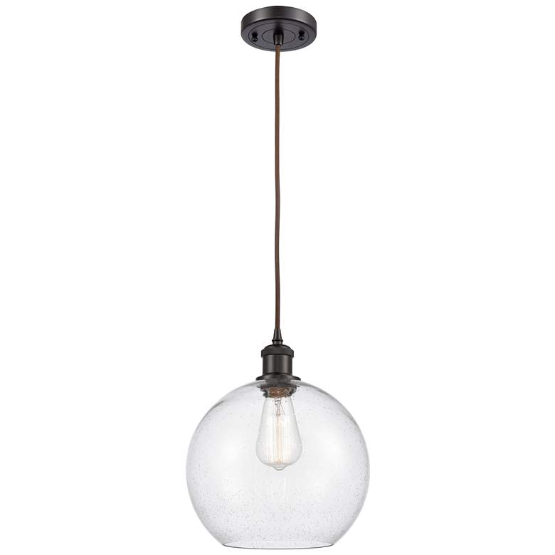 Image 1 Ballston Athens 10" Oil Rubbed Bronze Cord Hung Mini Pendant w/ Seedy