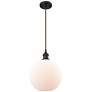 Ballston Athens 10" Wide Bronze Corded Mini Pendant w/ Matte White Sha