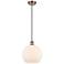 Ballston Athens 10" Wide Copper Corded Mini Pendant w/ Matte White Sha