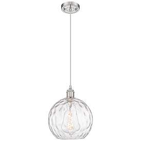 Image1 of Ballston Athens 10"W Brushed Nickel Cord Mini Pendant Water Glass Shad