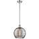 Ballston Athens 10"W Chrome Stemmed Mini Pendant w/ Smoke Swirl Shade