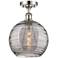 Ballston Athens 10"W Polished Nickel Semi-Flush Mount w/ Smoke Swirl S