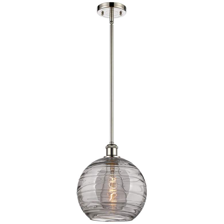 Image 1 Ballston Athens 10"W Polished Nickel Stem Mini Pendant w/ Smoke Swirl