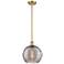 Ballston Athens 10"W Satin Gold Stemmed Mini Pendant w/ Smoke Swirl Sh
