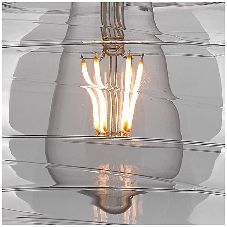 Image 3 Ballston Athens 10"W Satin Nickel Corded Mini Pendant w/ Smoke Swirl S more views