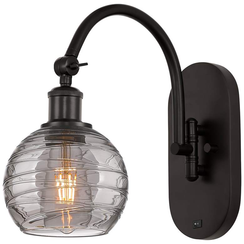 Image 1 Ballston Athens 11.63"H Oiled Bronze Adjustable Sconce w/ Smoke Swirl
