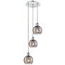 Ballston Athens 12.38"W 3-Light Chrome Corded Pendant w/ Smoke Swirl S