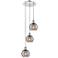 Ballston Athens 12.38"W 3-Light Chrome Corded Pendant w/ Smoke Swirl S