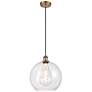 Ballston Athens 12" LED Mini Pendant - Brushed Brass - Clear Shade