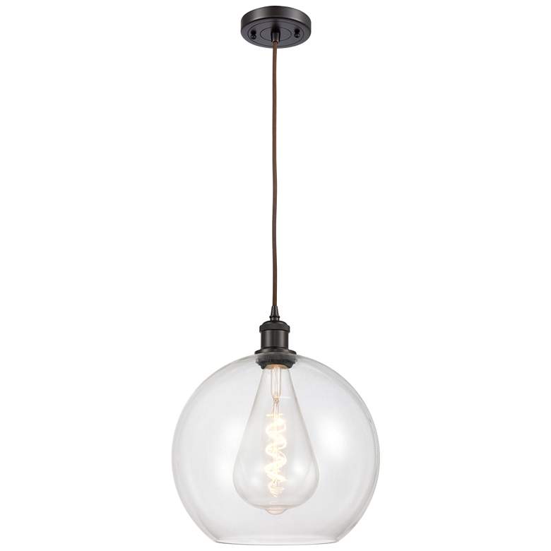 Image 1 Ballston Athens 12 inch LED Mini Pendant - Oil Rubbed Bronze - Clear Shade
