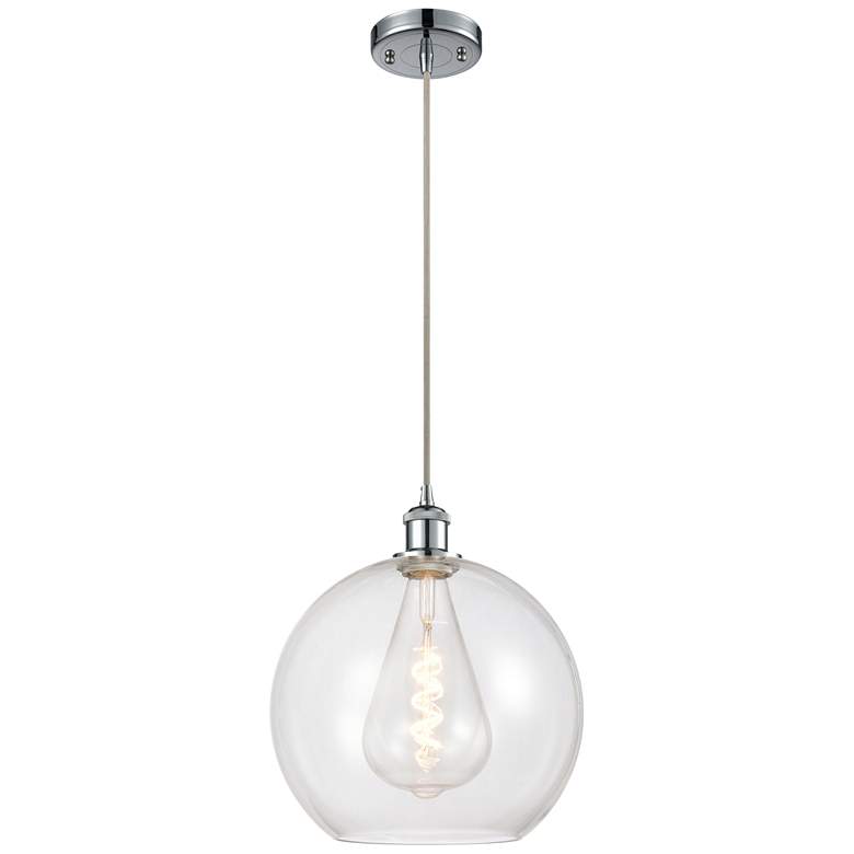 Image 1 Ballston Athens 12" LED Mini Pendant - Polished Chrome - Clear Shade