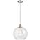 Ballston Athens 12" LED Mini Pendant - Polished Nickel - Clear Shade
