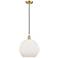 Ballston Athens 12" LED Mini Pendant - Satin Gold - Matte White Shade
