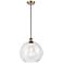 Ballston Athens 12" Mini Pendant - Antique Brass - Clear Shade