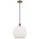 Ballston Athens 12" Mini Pendant - Antique Copper - Matte White Shade