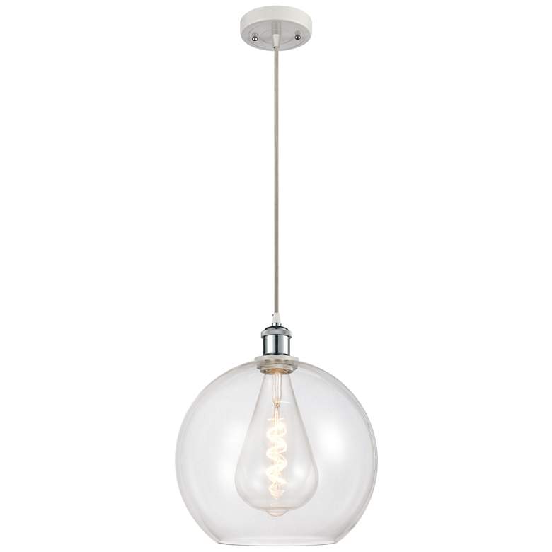 Image 1 Ballston Athens 12 inch Mini Pendant - White and Polished Chrome - Clear S