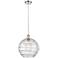 Ballston Athens 12" Polished Nickel Corded Mini Pendant w/ Deco Swirl