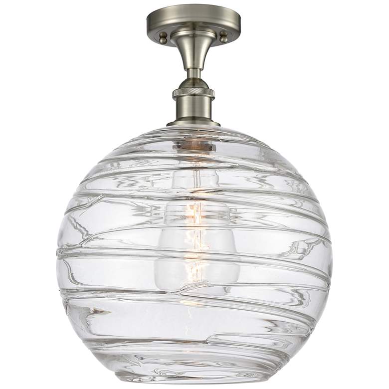 Image 1 Ballston Athens 12" Wide Brushed Satin Nickel Ceiling Light