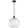 Ballston Athens 12" Wide Matte Black and Water Glass LED Mini Pendant