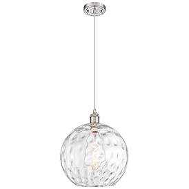 Image1 of Ballston Athens 12"W Brushed Nickel Cord Mini Pendant Water Glass Shad