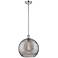 Ballston Athens 12"W Chrome Stemmed Mini Pendant w/ Smoke Swirl Shade