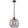 Ballston Athens 12"W Matte Black Stemmed Mini Pendant w/ Smoke Swirl S