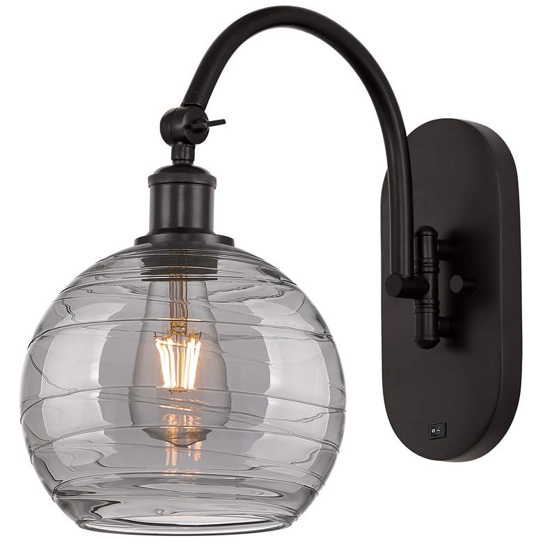 Image 1 Ballston Athens 13.38"H Oiled Bronze Adjustable Sconce w/ Smoke Swirl