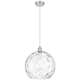 Ballston Athens 13.75"W Brushed Nickel Cord Pendant Water Glass Shade Ballston Athens 13.75"W Brushed Nickel Cord Pendant Water Glass Shade