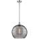 Ballston Athens 13.75"W Chrome Stemmed Pendant w/ Smoke Swirl Shade