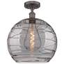 Ballston Athens 13.75"W Oiled Bronze Semi-Flush Mount w/ Smoke Swirl S