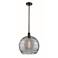 Ballston Athens 13.75"W Oiled Bronze Stemmed Pendant w/ Smoke Swirl Sh