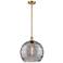 Ballston Athens 13.75"W Satin Gold Stemmed Pendant w/ Smoke Swirl Shad
