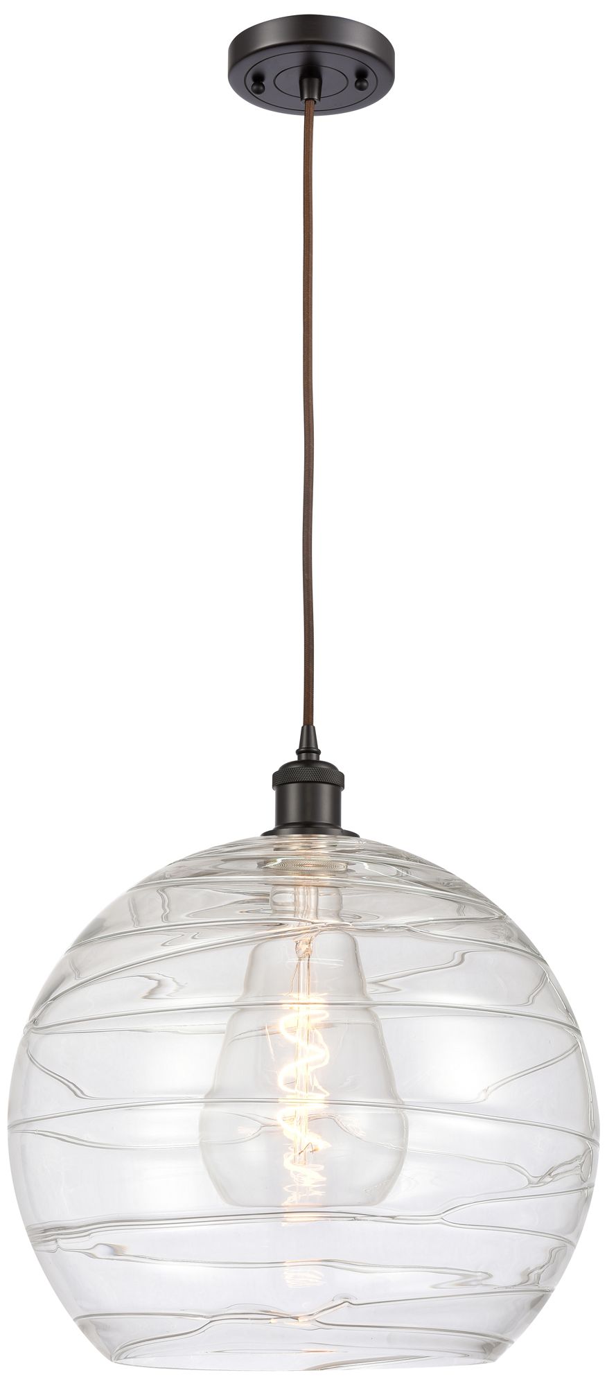 Ballston Athens 14" Bronze LED Pendant w/Deco Swirl Made to Order