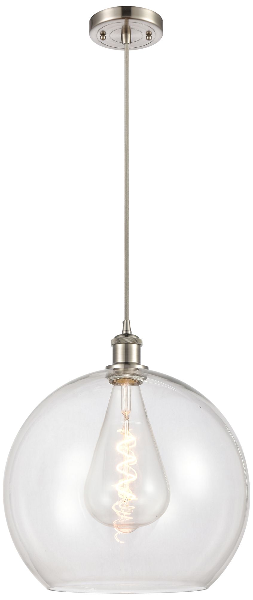 Ballston Athens 14" Brushed Satin Nickel LED Pendant w/Clear Made to Order