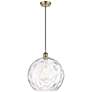 Ballston Athens 14" Antique Brass LED Pendant With Clear Water Glass S