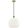 Ballston Athens 14" Antique Brass LED Pendant With Matte White Shade