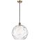 Ballston Athens 14" Antique Brass Pendant With Clear Water Glass Shade