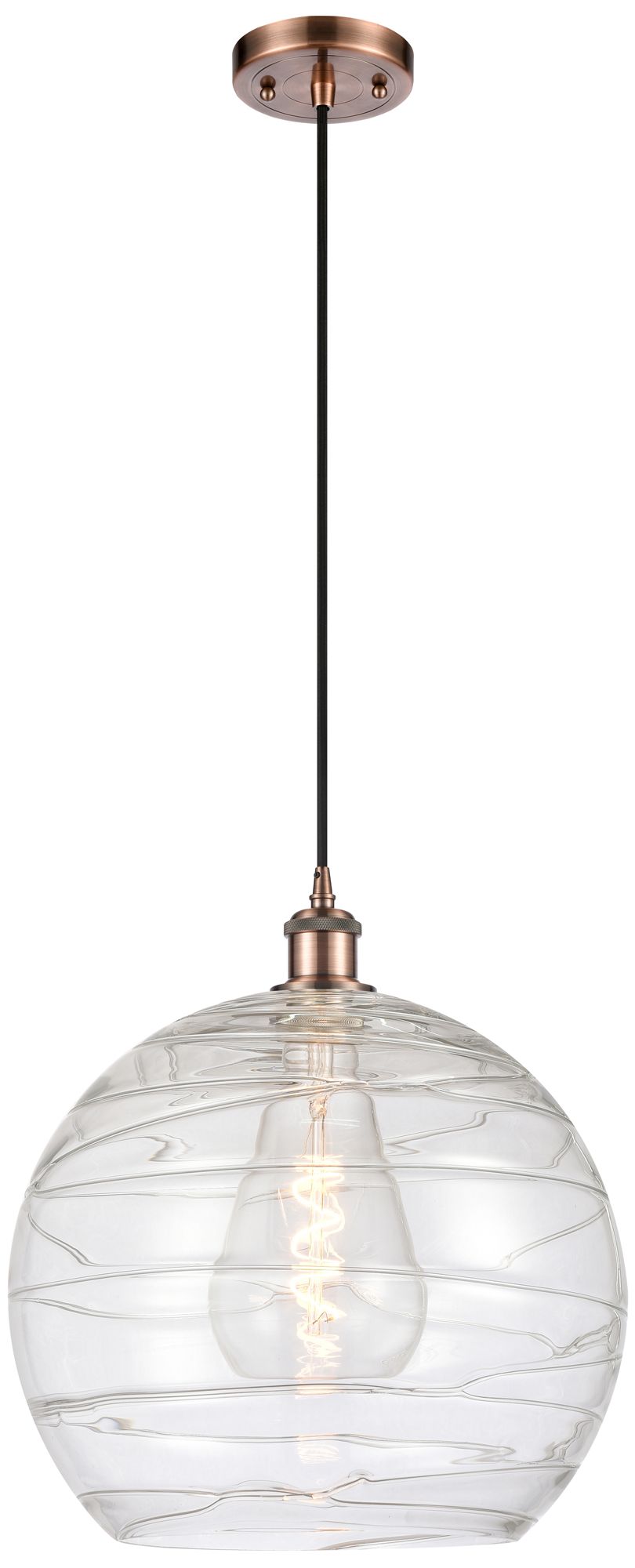 Ballston Athens 14" Antique Copper LED Pendant Made to Order