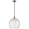 Ballston Athens 14" Antique Copper LED Pendant With Clear Deco Swirl S