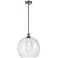 Ballston Athens 14" Antique Copper LED Pendant With Seedy Shade