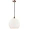 Ballston Athens 14" Antique Copper Pendant With Matte White Shade