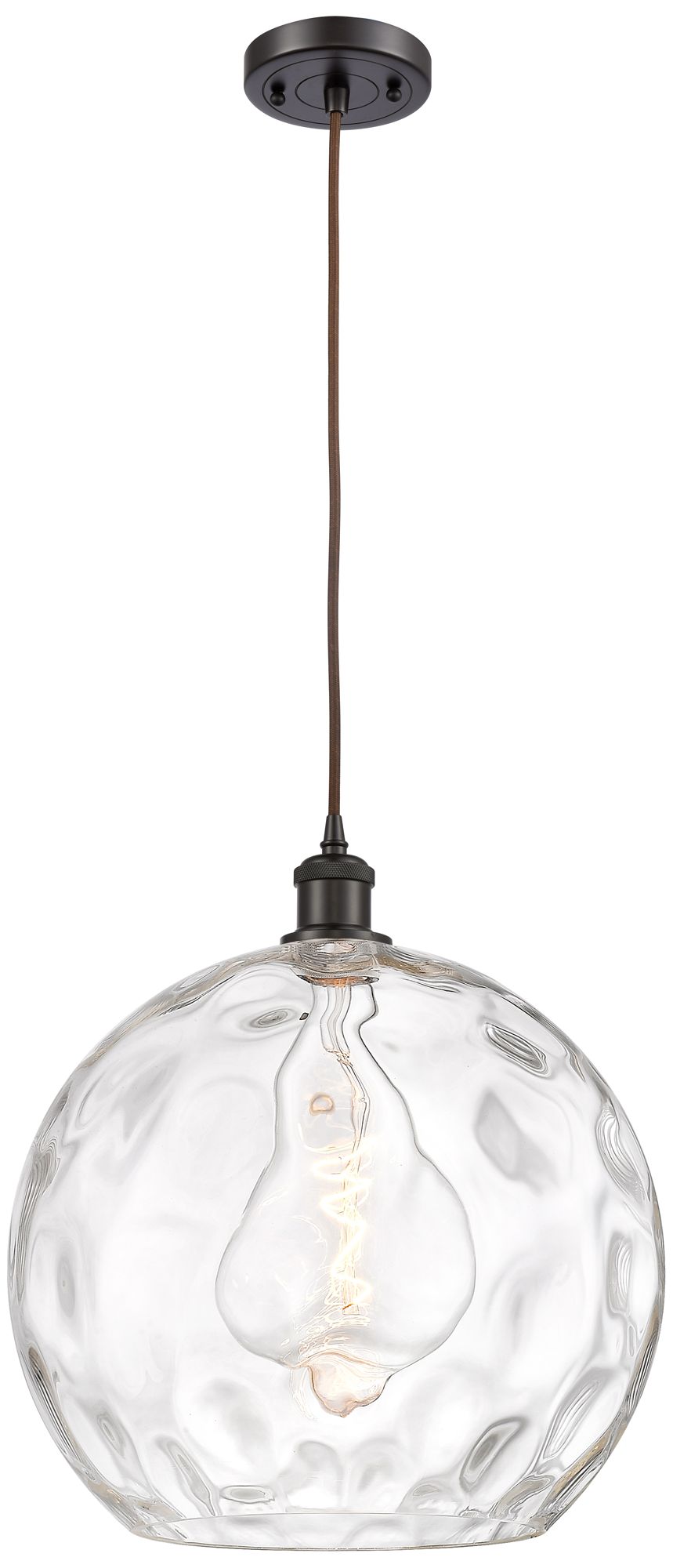 Ballston Athens 14" Bronze LED Pendant w/Water Glass Sha Made to Order