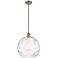 Ballston Athens 14" Brushed Brass LED Pendant With Clear Water Glass S