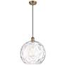 Ballston Athens 14" Brushed Brass LED Pendant With Clear Water Glass S