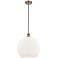 Ballston Athens 14" Brushed Brass LED Pendant With Matte White Shade