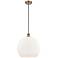 Ballston Athens 14" Brushed Brass Pendant With Matte White Shade