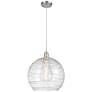 Ballston Athens 14" Brushed Nickel LED Pendant With Clear Deco Swirl S
