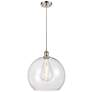 Ballston Athens 14" Brushed Satin Nickel LED Pendant With Clear Shade
